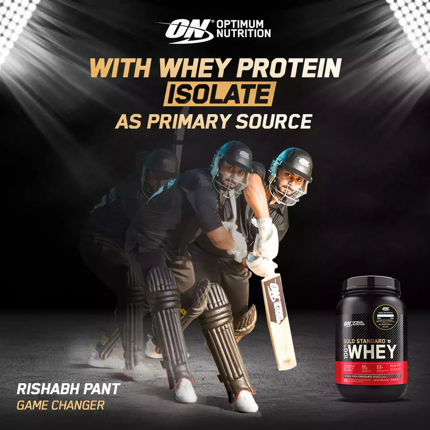 Optimum Nutrition (On) Gold Standard 100% Whey Protein Double Rich Chocolate Flavour 1.7 Kg Powder