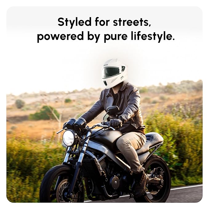 HelmetkartSharp Smart Bluetooth Full Face Helmet for Man & Women for Bike with Dual Visor, Aircraft Light, Noise Cancellation, Voice Assistance & GPS