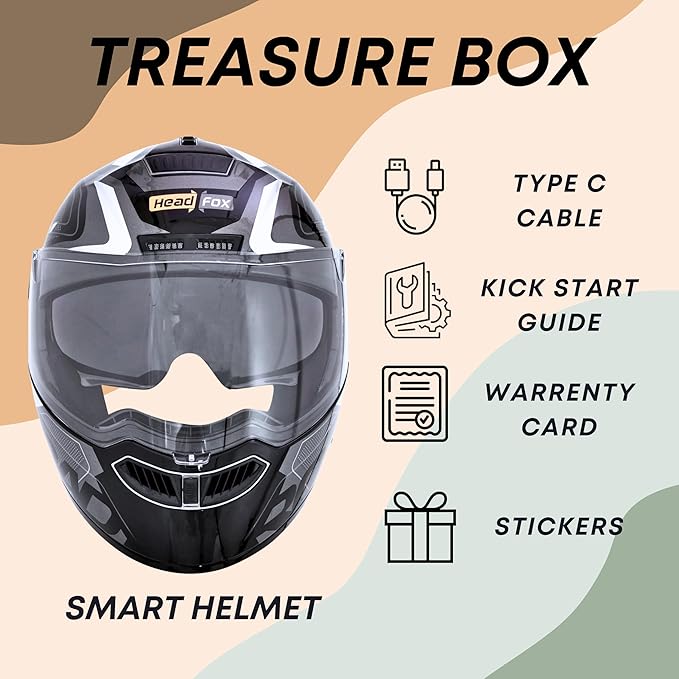 Helmetkart N2 Road Motorcycle Bluetooth Flip-up ISI Certified Helmet for Men, Connects Two Mobiles at Same Time with Music, Navigation & Waterproof, Compatible with iOS and Android