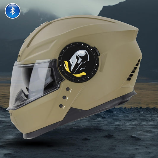 Helmetkart Bluetooth Full Face ISI Certified Helmet for Men with Inner Smoke Sun Shield | SBH-40 7Wings