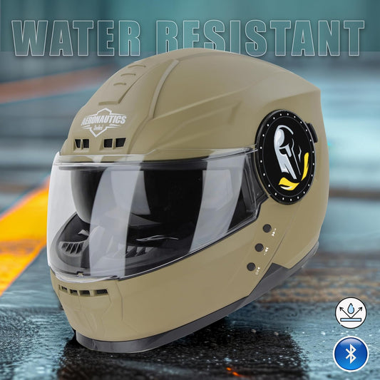 Helmetkart Bluetooth Full Face ISI Certified Helmet for Men with Inner Smoke Sun Shield | SBH-40 7Wings