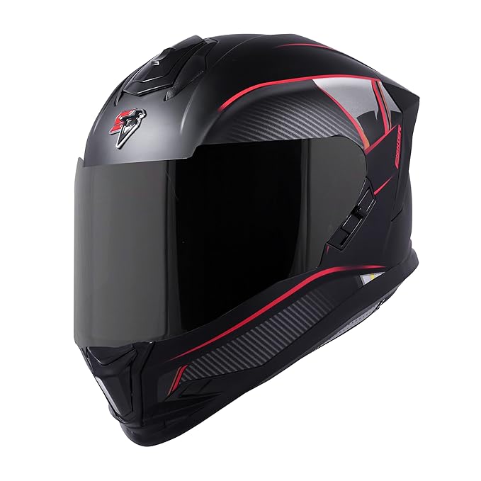 Helmetkart ISI and DOT Certified Full Face Helmet for Men and Women with Inner Chrome Sun Shield