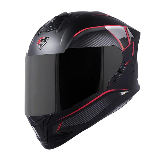 Helmetkart ISI and DOT Certified Full Face Helmet for Men and Women with Inner Chrome Sun Shield