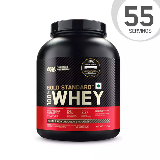 Optimum Nutrition (On) Gold Standard 100% Whey Protein Double Rich Chocolate Flavour 1.7 Kg Powder