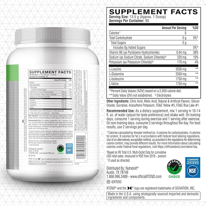 Scivation Xtend Bcaa 90 Servings - 1194G (Green Apple), Powder