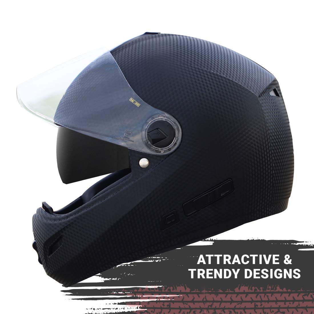 Helmetkart ISI Certified Full Face Helmet for Men and Women with Inner Smoke Sun Shield and Outer Clear Visor