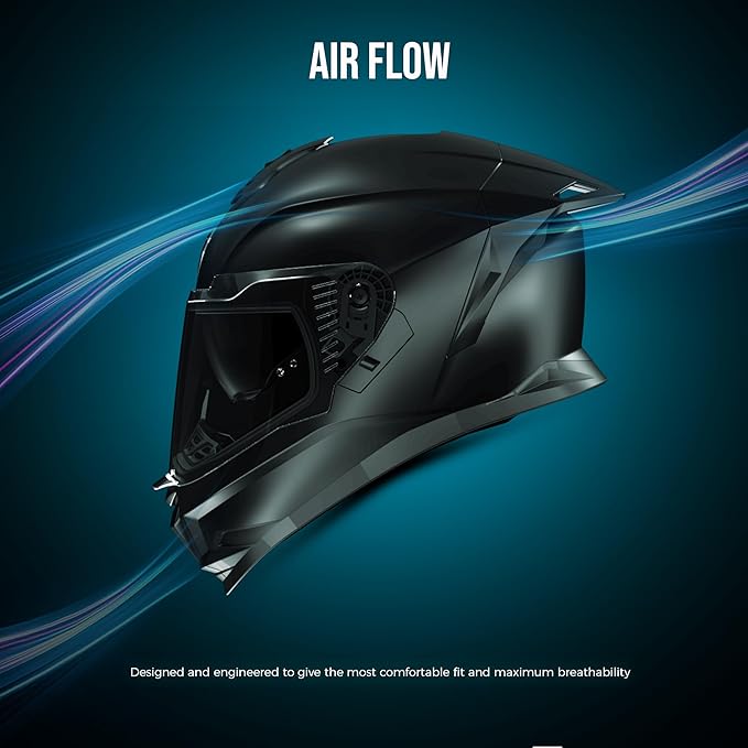 Helmetkart ISI and DOT Certified Full Face Helmet for Men and Women with Inner Chrome Sun Shield
