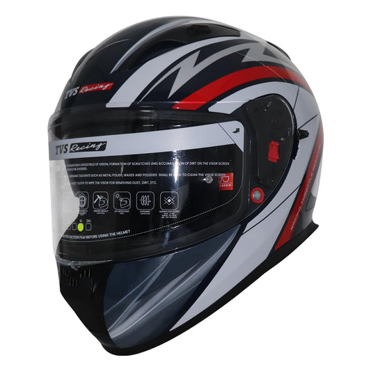 Helmetkart Bluetooth Ready Helmet for Men's Bike: Full Face Helmet for Men, Premium Bike Helmet for Ultimate Safety & Style - Riding Helmets for Men Bike Adventures White/Black