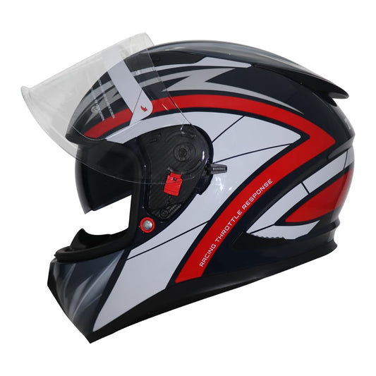 Helmetkart Bluetooth Ready Helmet for Men's Bike: Full Face Helmet for Men, Premium Bike Helmet for Ultimate Safety & Style - Riding Helmets for Men Bike Adventures White/Black