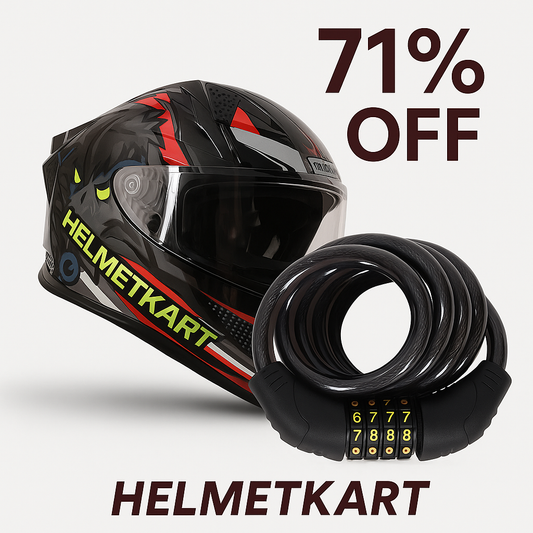 Helmetkart Smart Bluetooth Helmet with Calls | Music | GPS | Waterproof | Voice Assistant & Dual Visor